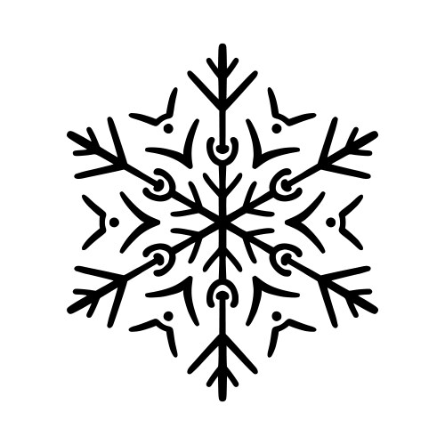 Hand drawn christmas snowflake vector image