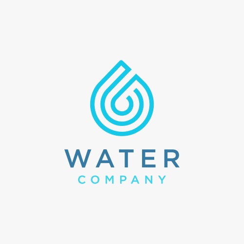 Simple modern water drop logo icon template vector image