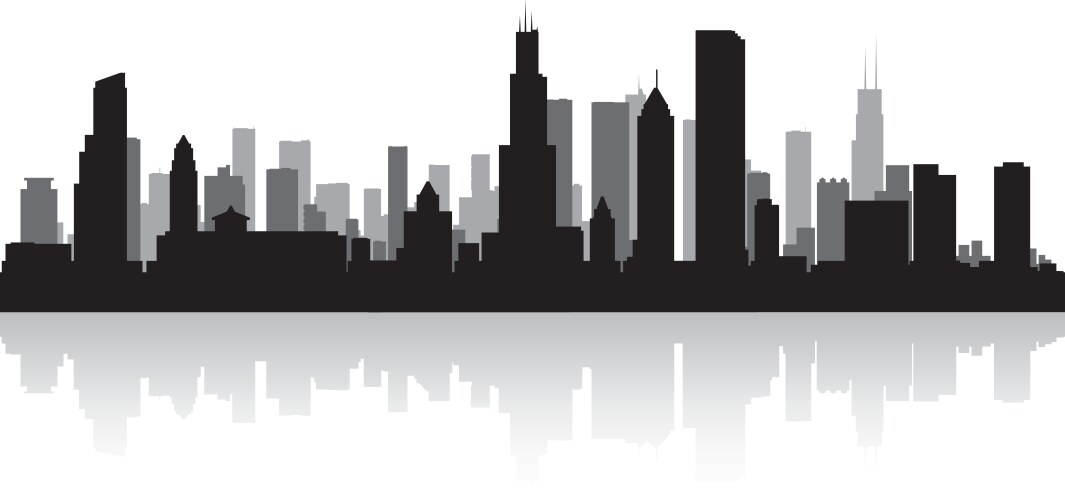 Chicago usa city skyline silhouette vector image