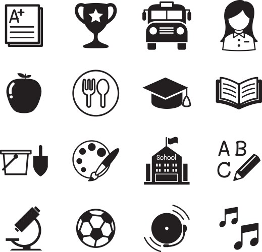 Kindergarten school education icons vector image