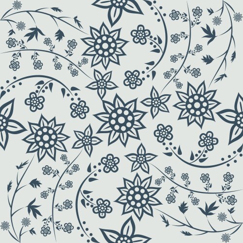 Javanese batik floral pattern vector image