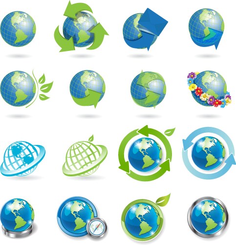 Globe icons vector image