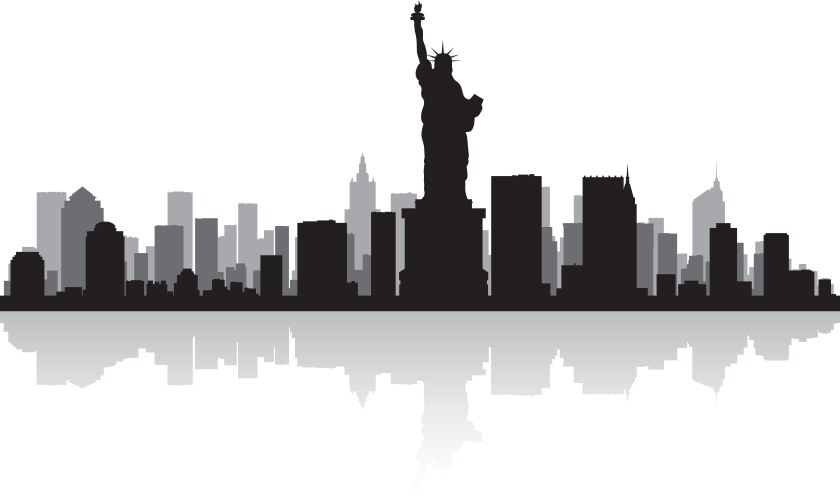 New york usa city skyline silhouette vector image