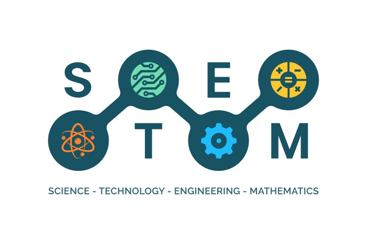 Stem - science technology engineering math vector image