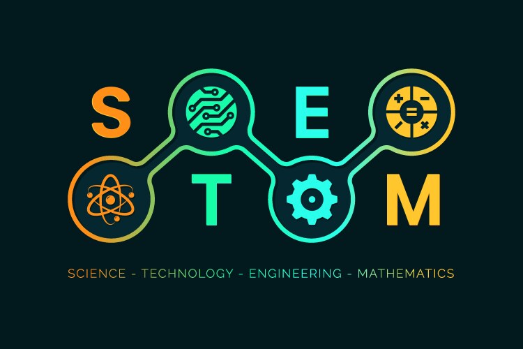 Stem - education banner background vector image