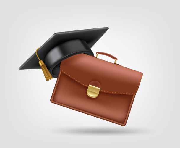 graruation cap with school bag education concept vector image