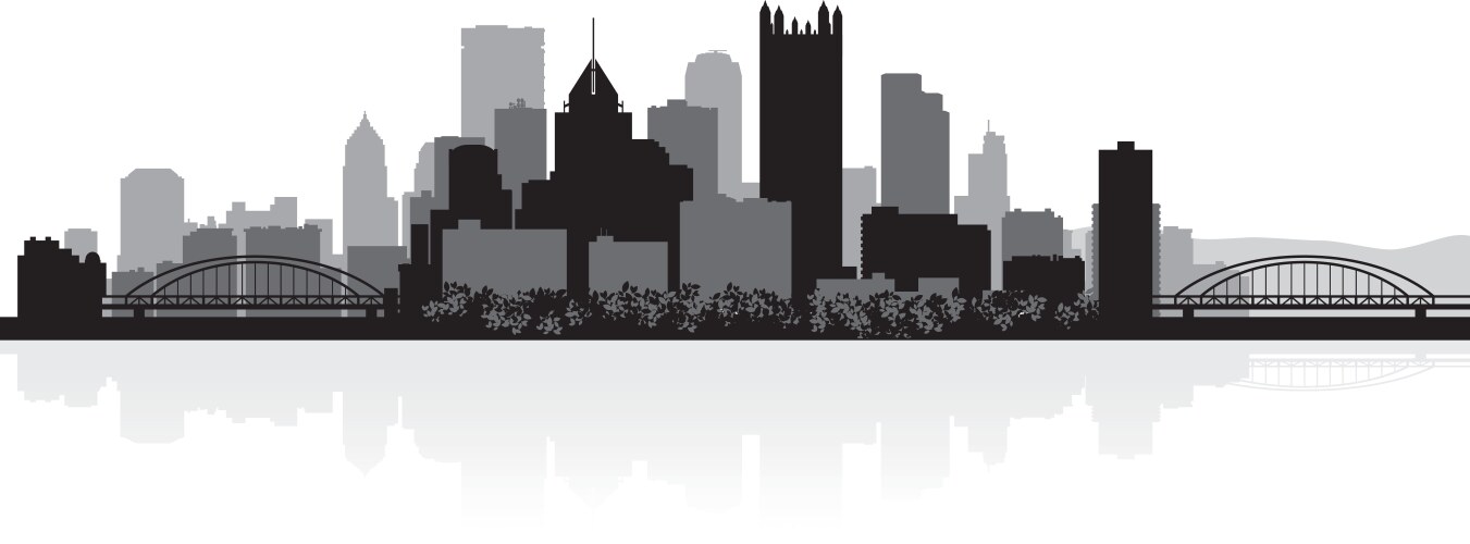 Pittsburgh usa city skyline silhouette vector image