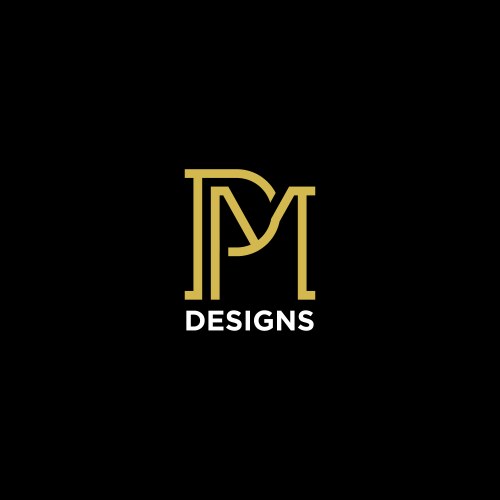 Letter pm or mp luxury monogram logo design vector image