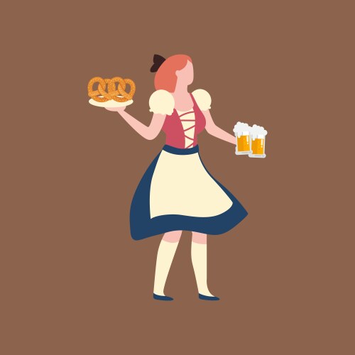 woman wearing traditional oktoberfest clothes vector image