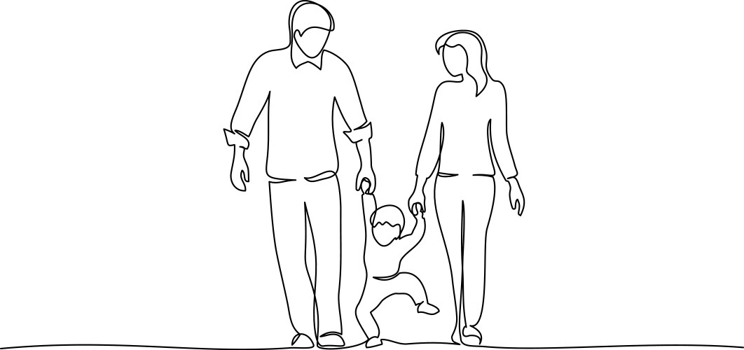 Family holding hand with small child design vector image