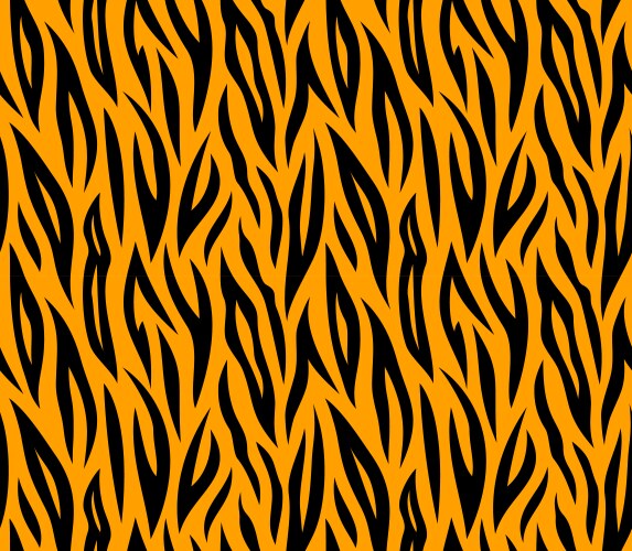 Tiger skin seamless repeated texture orange vector image