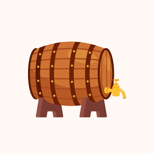 wooden beer barrel vector image