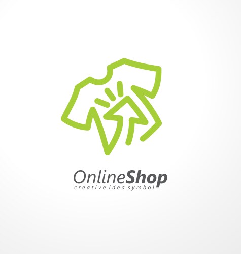 Online shopping logo design idea vector image