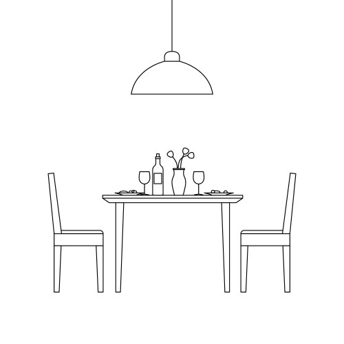 Dining room interior vector image