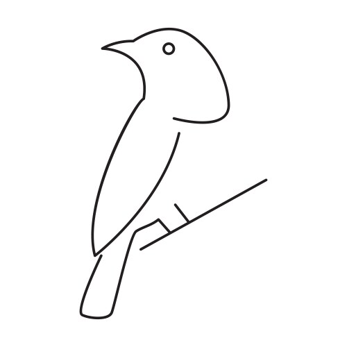 White eye bird line icon logo vector image