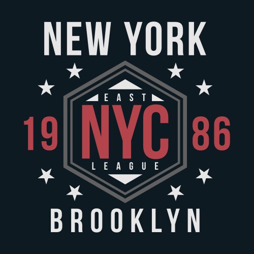 New york brooklyn typography for t-shirt print vector image