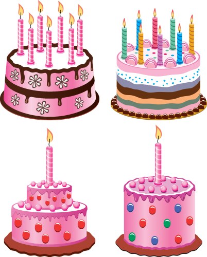 Birthday cakes vector image