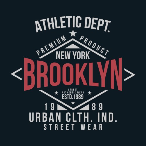 new york brooklyn typography for t-shirt print vector image