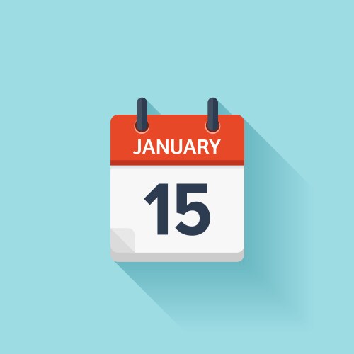 January flat daily calendar icon date vector image