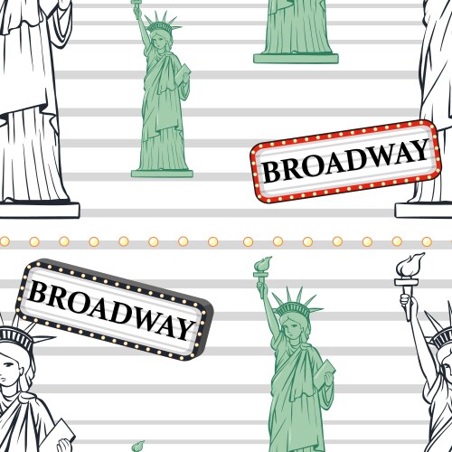 seamless background with statue of liberty vector image