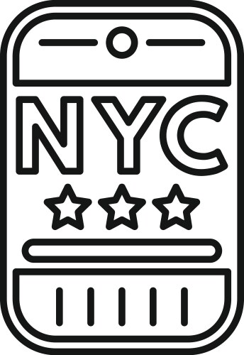 Nyc label with three stars showing high quality vektorbild