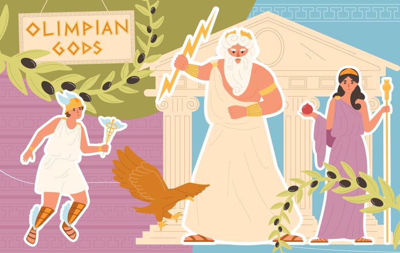 Olympic gods flat vector image