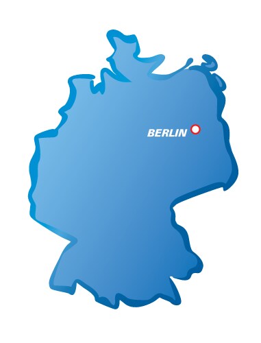 Blue map of germany vector image