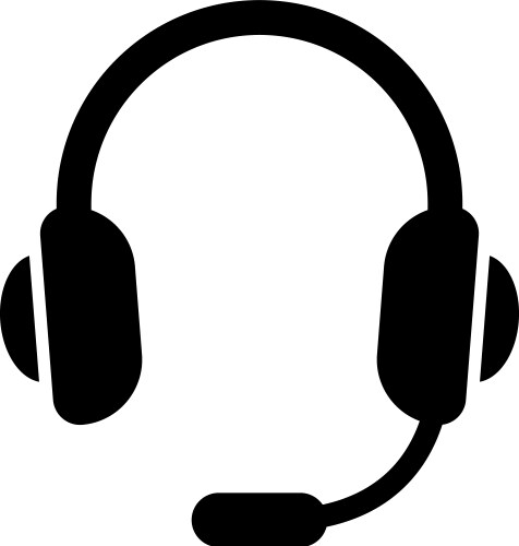 Headset support headphone flat icon vector image