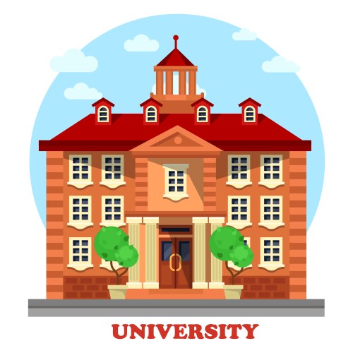 university for higher graduate education building vector image