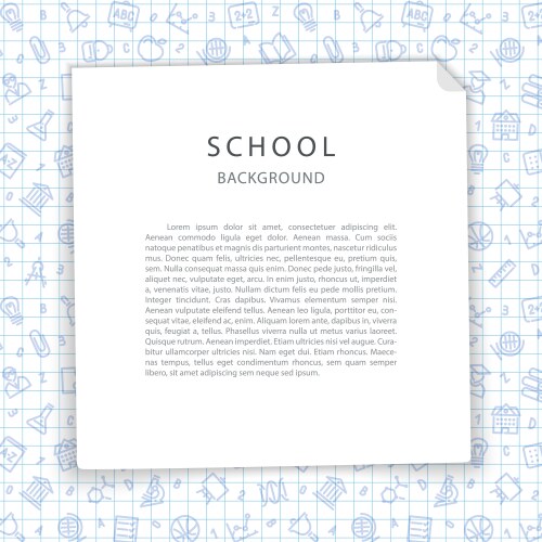 School background with squared sheet vector image