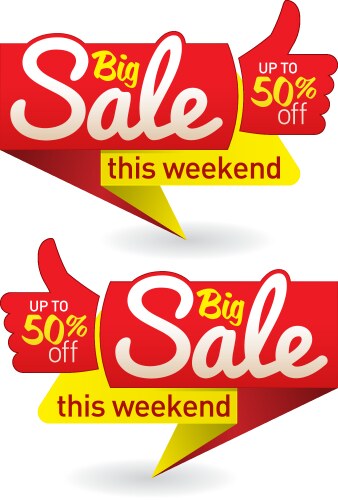 Big sale price offer deal labels templates vector image