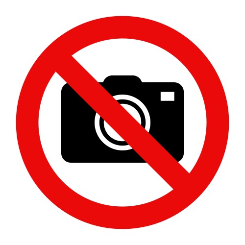 Cameras prohibited sign vector image