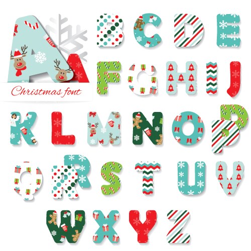 Christmas textile font vector image