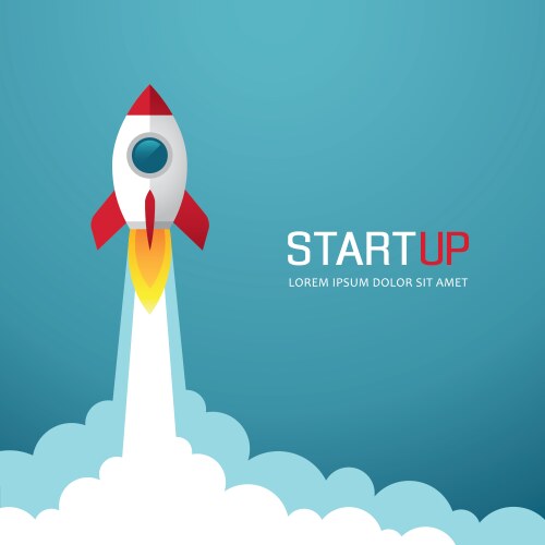 Rocket start up vector image