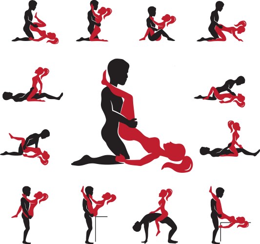 Love positions icons set vector image