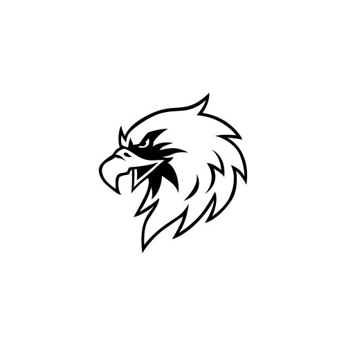 Black and white eagle head logo design vector image