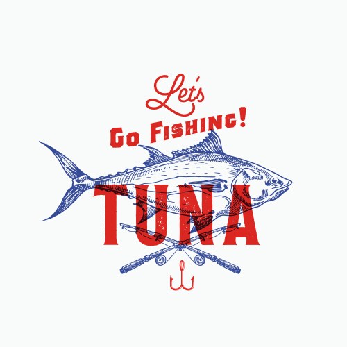 Fishing tuna abstract sign symbol or logo vector image