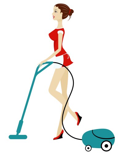 cleaning girl vector image