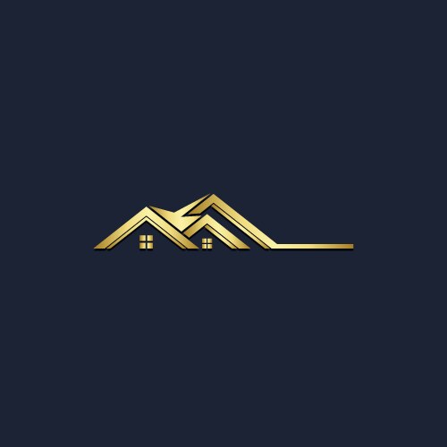 Home realty roof gold logo vector image