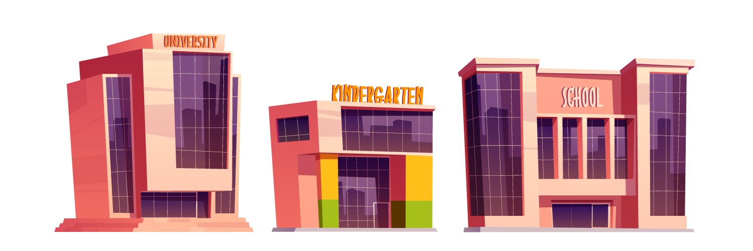 buildings school kindergarten and university vector image