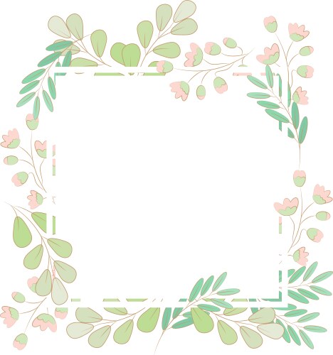 Minimal flat style grass flower spring wreath vector image