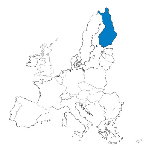 Map of finland in european union cartography vector image