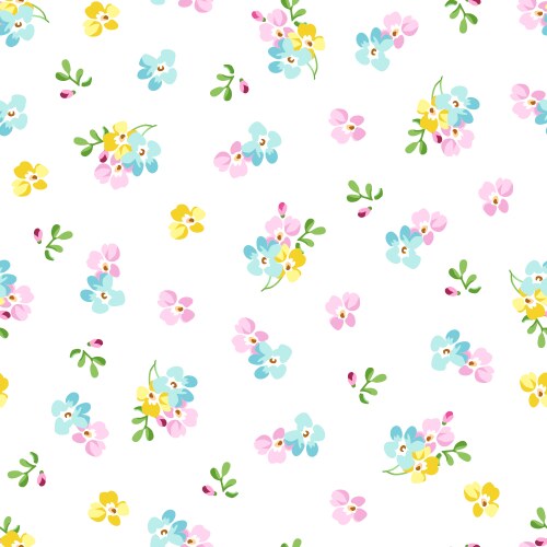 Seamless pattern with small blue flowers forget vector image