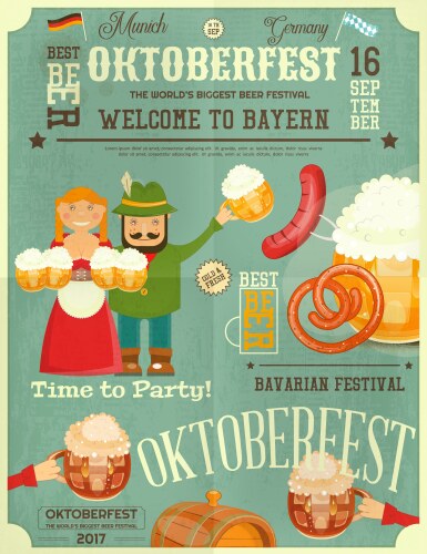 Oktoberfest beer festival vector image