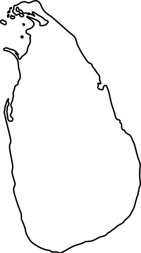 Sri lanka map of black contour curves on white vector image