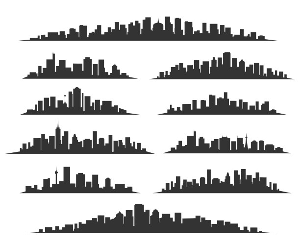 Urban cityscape silhouettes vector image