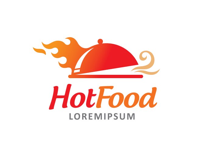 Hot food logo symbol or icon template vector image