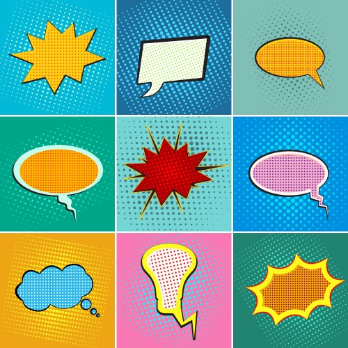 Pop art speak bubbles vector image