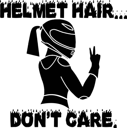 biker girl with a helmet silhouette art vector image