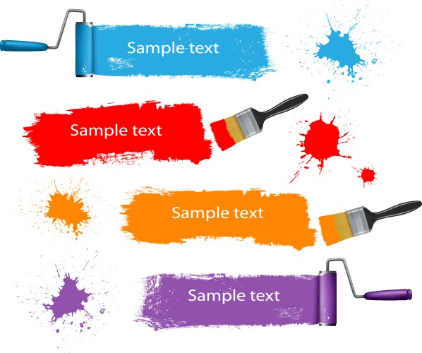 Paint brush and roller banners vector image